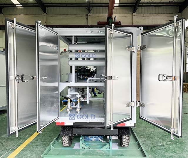 Máy lọc dầu máy biến áp chân không cao của Trung Quốc với trailer